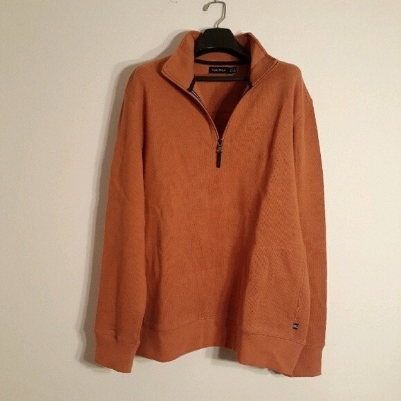 nautica shirt cotton sweatshirt quarter zip top xl extra large mens top - Picture 1 of 6